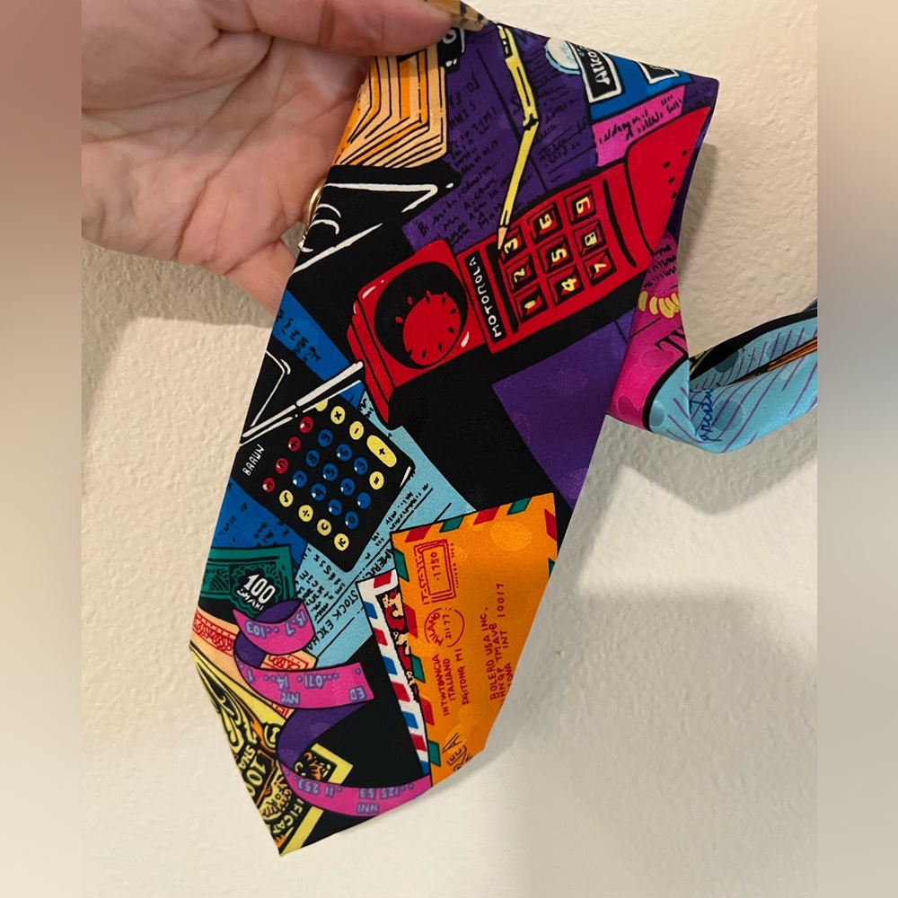 Dope 80s stockbroker novelty neck tie 100% silk